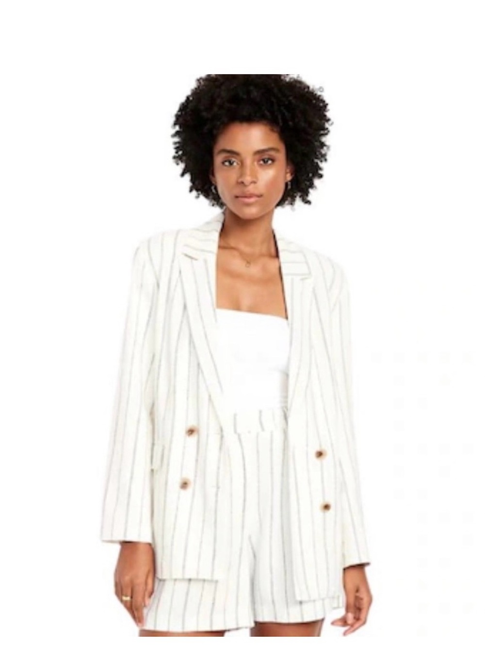 Old Navy Set white Double-Breasted Blazer and shorts